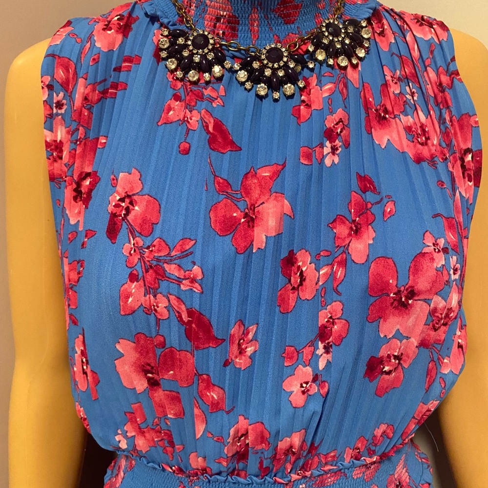 BNWT Pink flowers and blue Nanette Lepore Dress